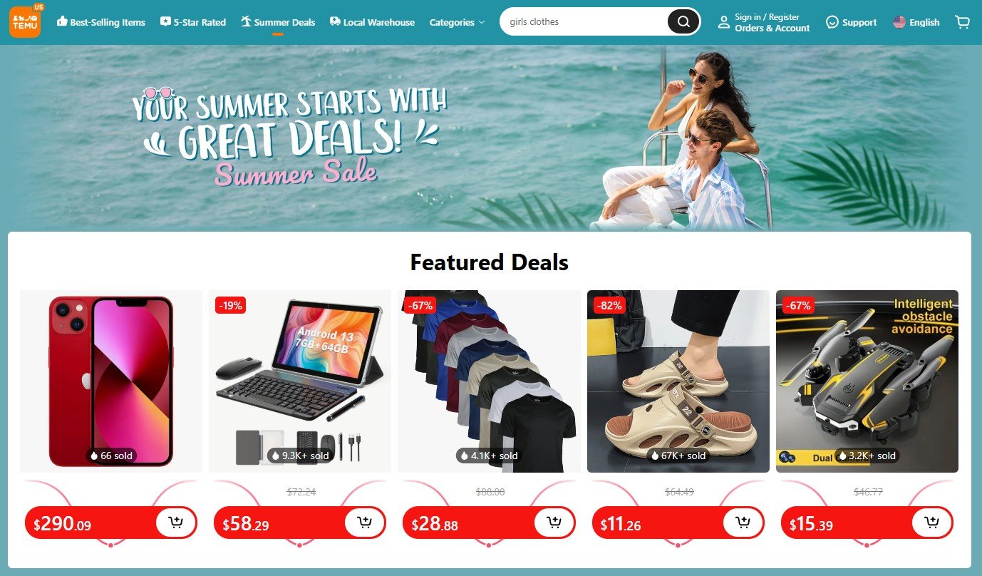 Temu Summer Sale Offer
